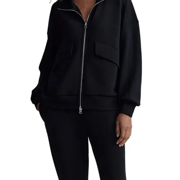Varley Black Garcia Zip Through Sweatshirt NWOT - Picture 3 of 9